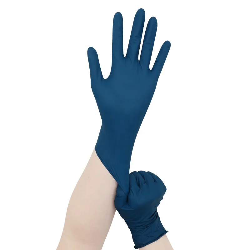 Dental Nitrile Gloves 100PCS/Box Medical Examination Pet Care Gloves Ink Blue Powder-Free Disposable Nitrile Gloves for Doctor