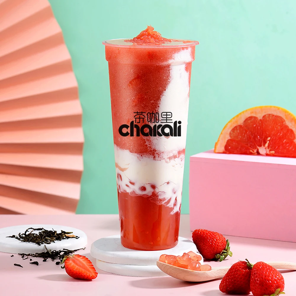 
Bubble milk tea ingredients strawberry jam for make fruit-flavored beverage 