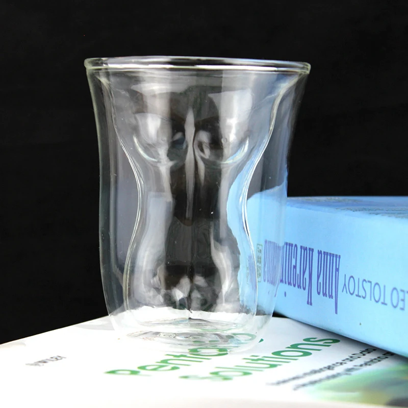 56H Креативный новый двухслойный стеклянный стакан для воды