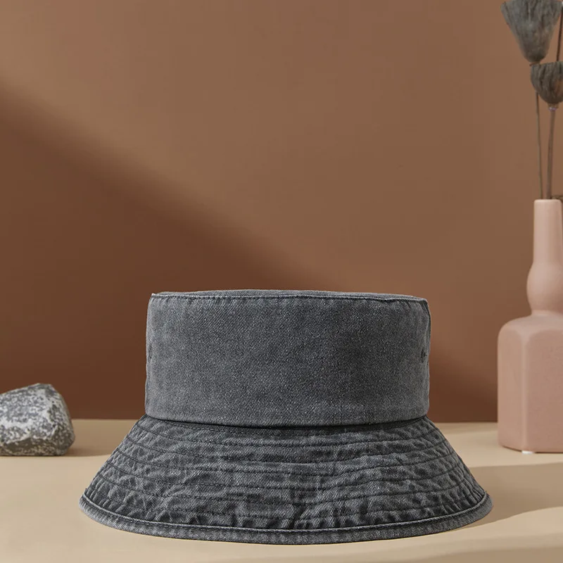 2024 Classic vintage spring Fall cowgirl couple Plain men women sports jeans bucket hat in bulk FJL63nzm