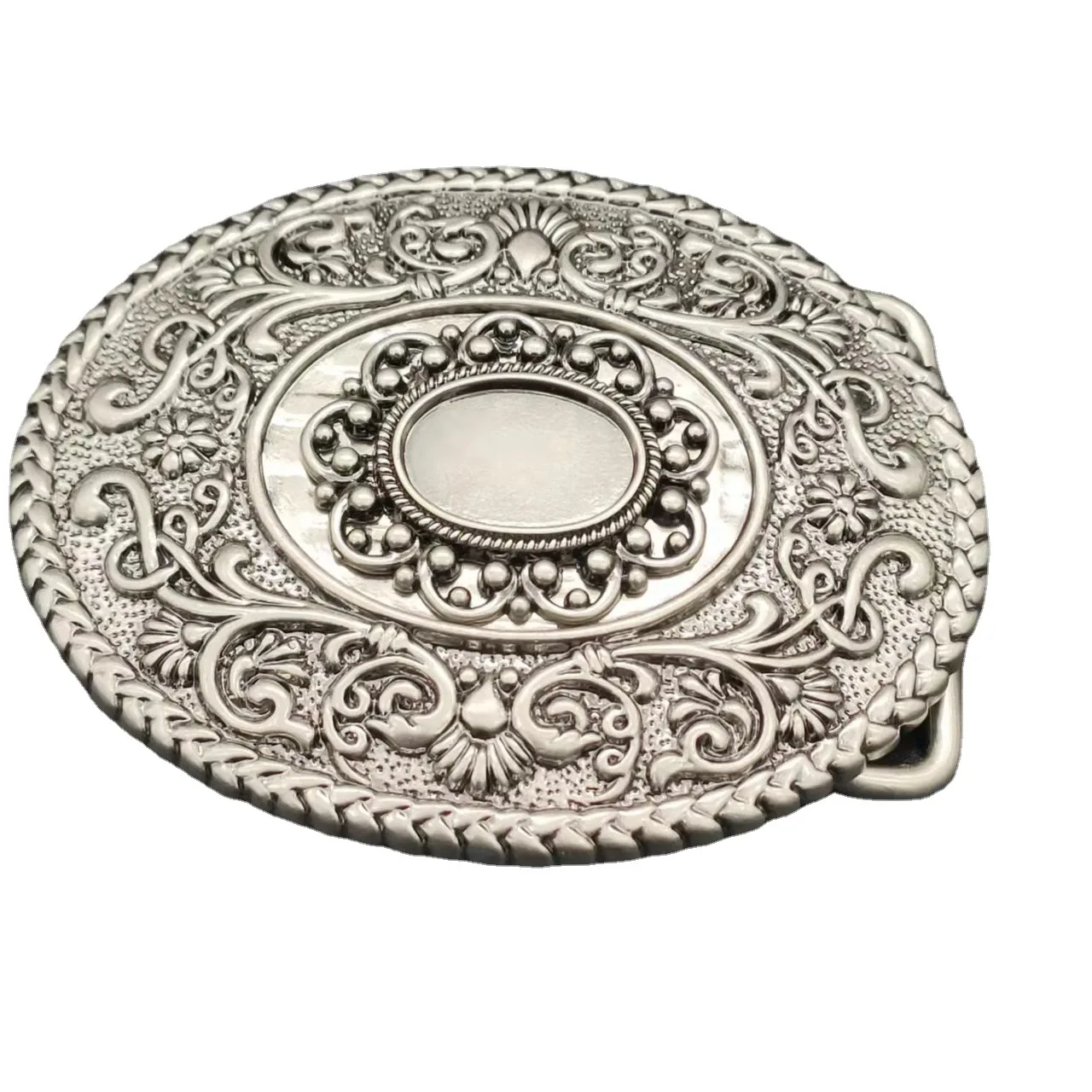 Custom Western Mens Fancy Alloy belt Buckle Vintage Metal SIlver Custom Logo Belts Buckles