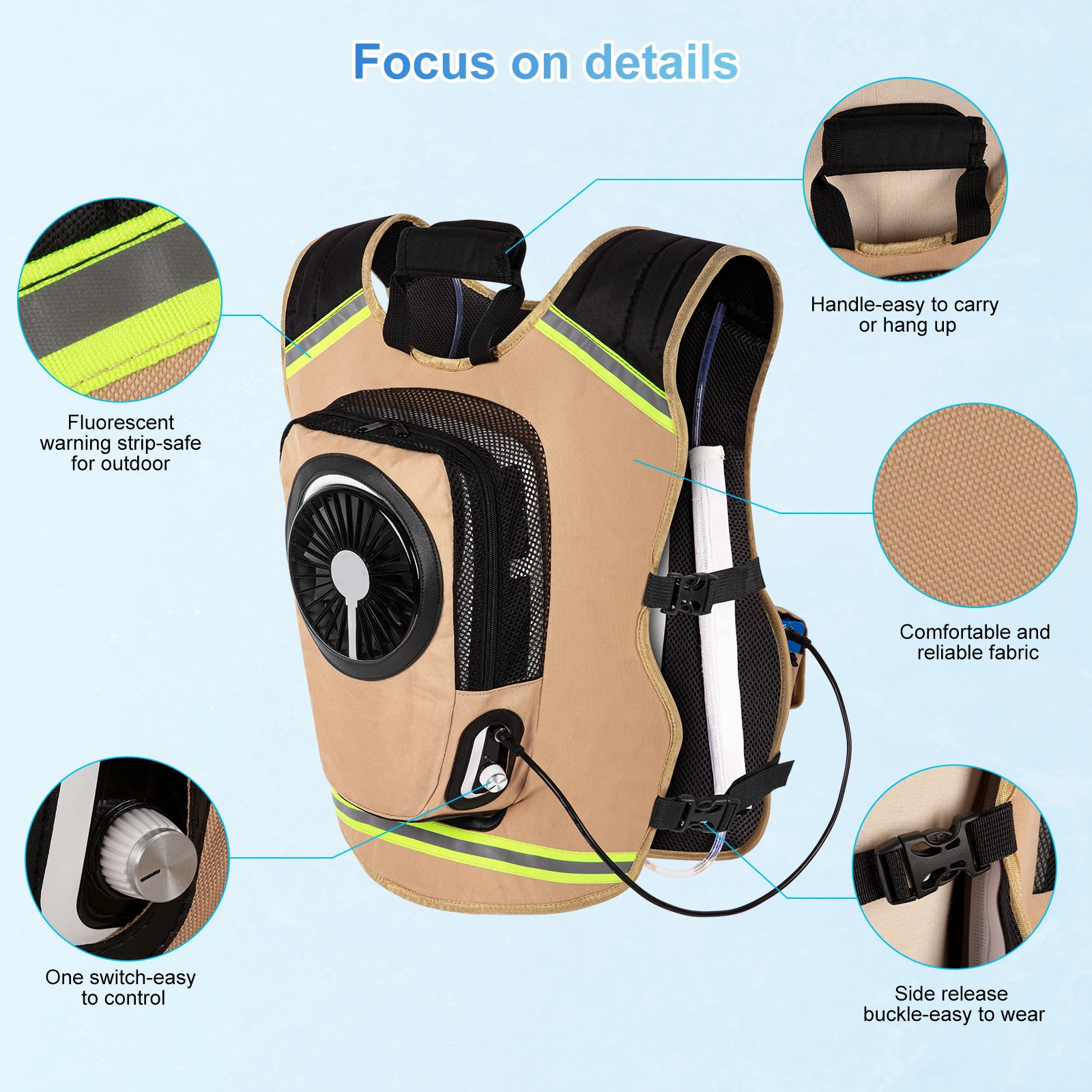 Heat Prevention Personal Cooler Cool Vest Compressor Battery Powered Motorcycle Circulating Cooling  Safety Vest For Hot Weather