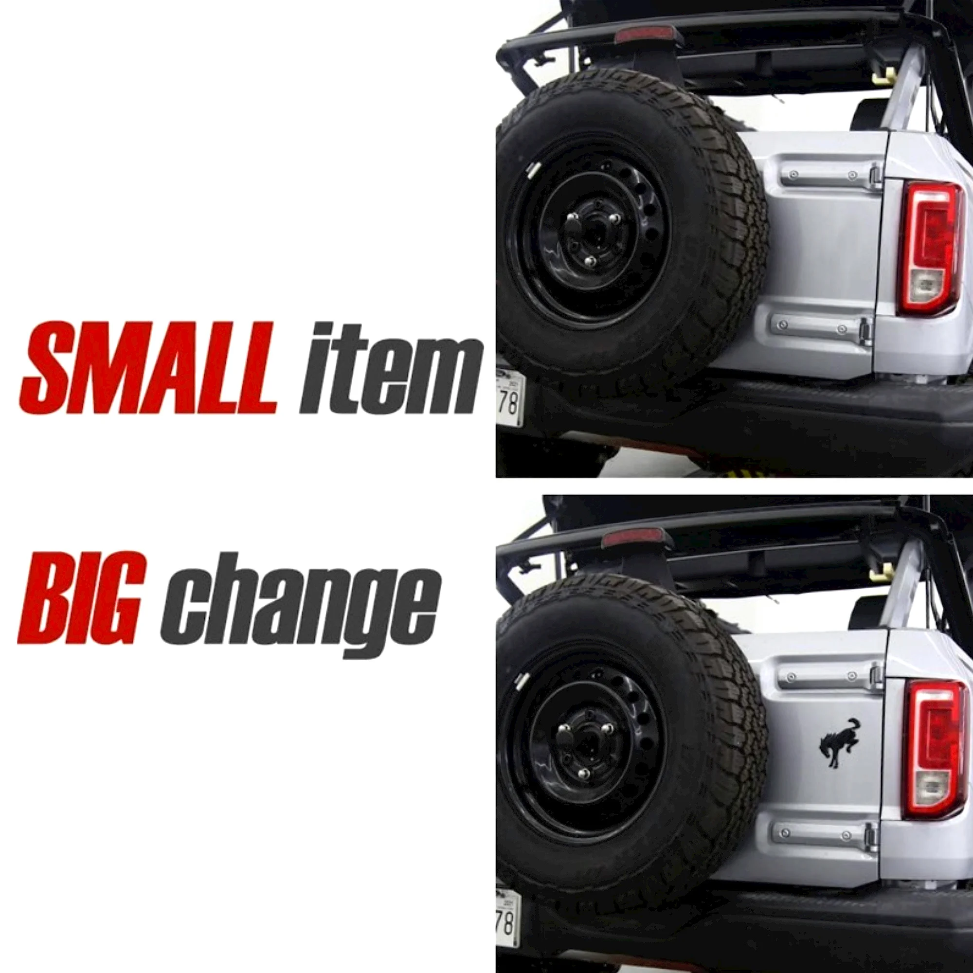 3D Emblem Decals Stickers Vinyl Rear Emblem Black ABS Tailgate Compatible with Ford Bronco Sport Accessories 2020+