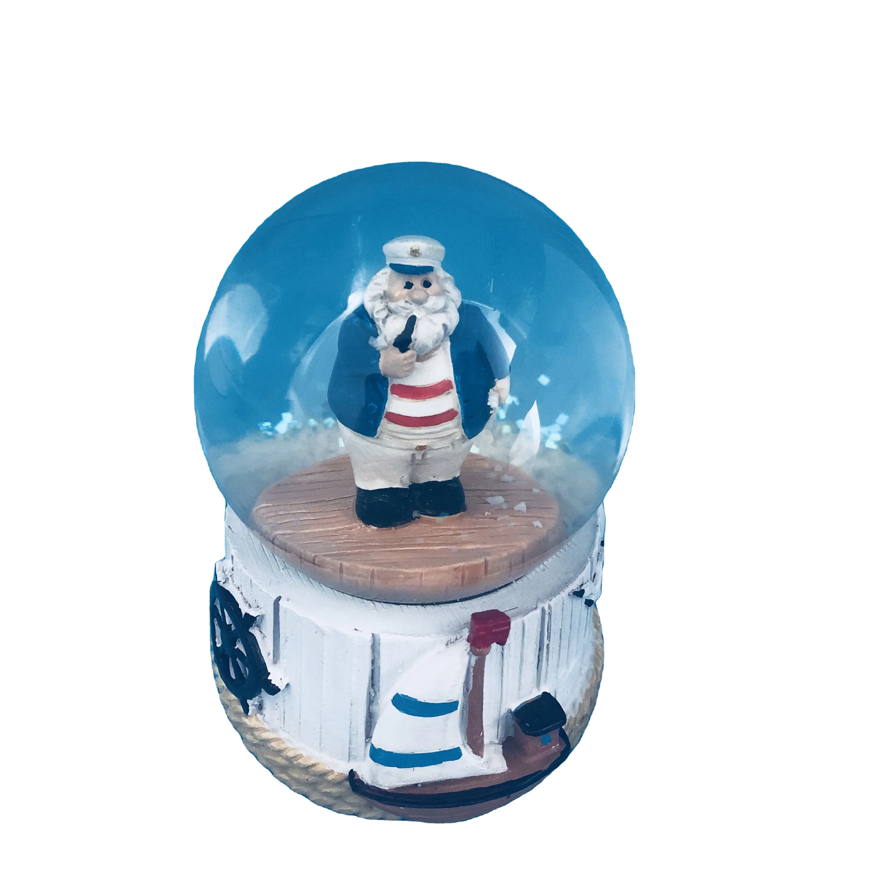 65MM Nautical Style PolyResin Snow Globe with Hippocampus Snow Ball Tourist Souvenir Gift