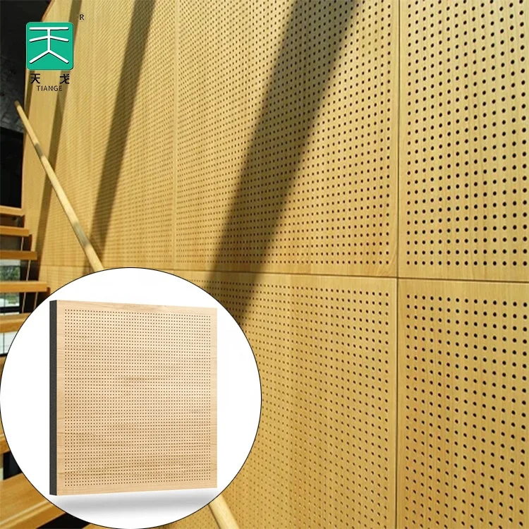 TianGe Soundproofing Wall Boards Office Sound Absorbing Wood Bass Traps mdf mgo Ceiling Acoustics Panels for Stadium