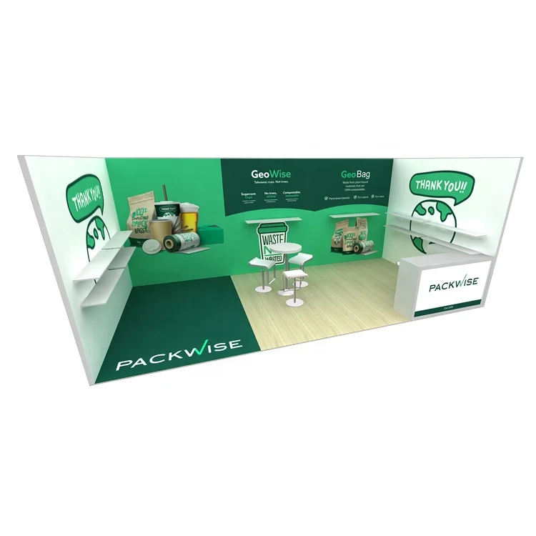 Easy Storage Outdoor Lego Stall Wooden Modular Booth Trade Show 10FT 20FT Exhibition Booth Stand New Design For Pet Food Display