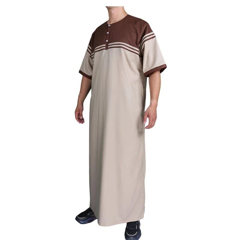 Wholesale Stitching Men Thobe Cotton Made Dress Thobe 2 Days Adults / Thawb Middle East 6 Colors