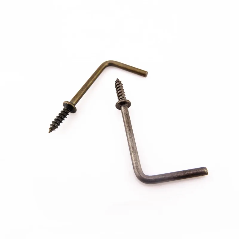 L type antique bronze plated eye hook screws sizes Eyelet bolts hook screw selftapping screw steel furniture