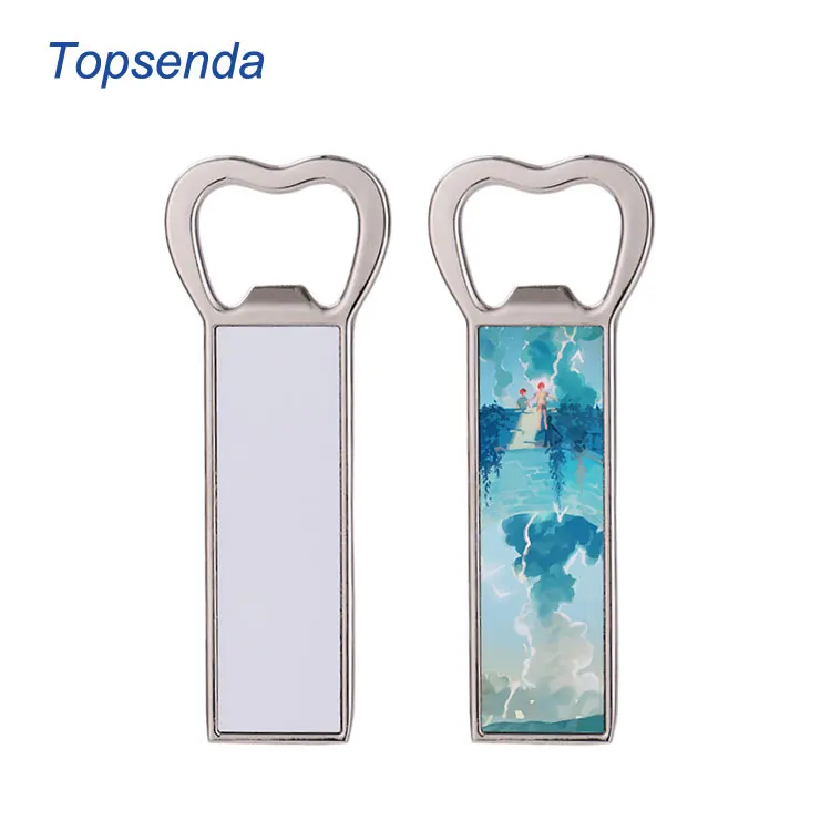 Rectangle Shape Sublimation Blank Metal Fridge Magnet Beer Bottle Opener Heat Transfer Printing Bottle Opener