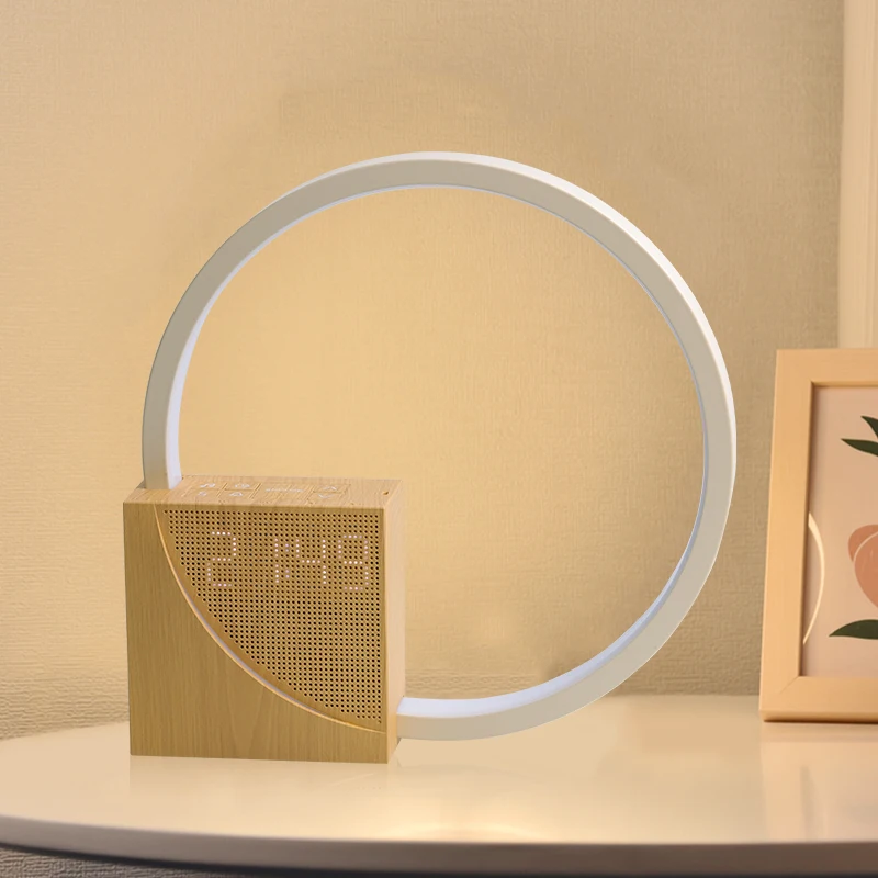 New Design Night Light Mini Smart Display Table Clock Usb Wireless Charging Portable Dimmer Led Clock For Desk