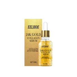 Organic Best Anti Aging Wrinkle Hyaluronic Acid Polypeptides Whitening Glow 24 K 24k Gold Face Serum for Face