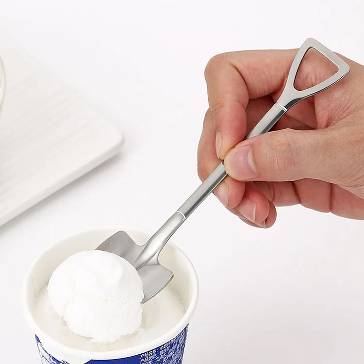 Factory Price Stainless Steel Coffee Stirring Spoon Yogurt Ice Cream Dessert Shovel Spoon