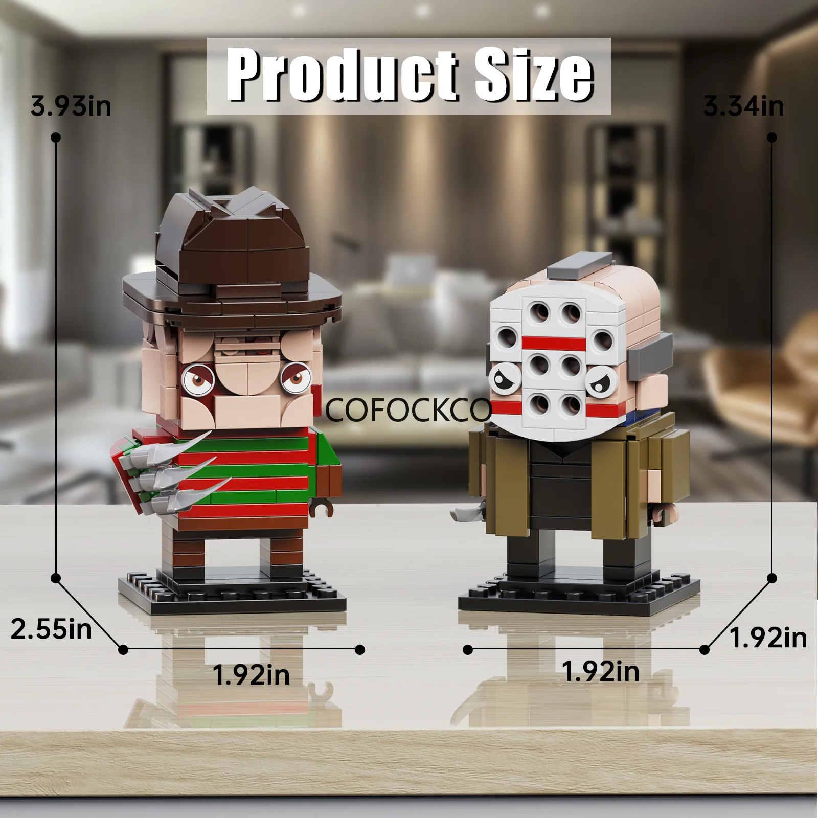 Fredy and Jason Action Figures Buiding Block Halloween Horror Movie Toys Ornament