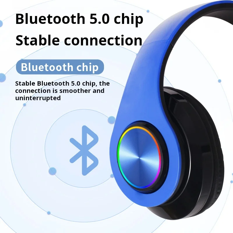 Распродажа Bluetooth-гарнитура Складная спортивная игра Бас-гарнитура беспроводные светящиеся наушники прямые продажи с завода