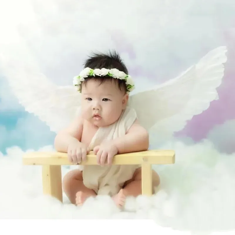 Newborn newborn photography props 100 days baby photo hand bench newborn photo creative handmade wooden stool