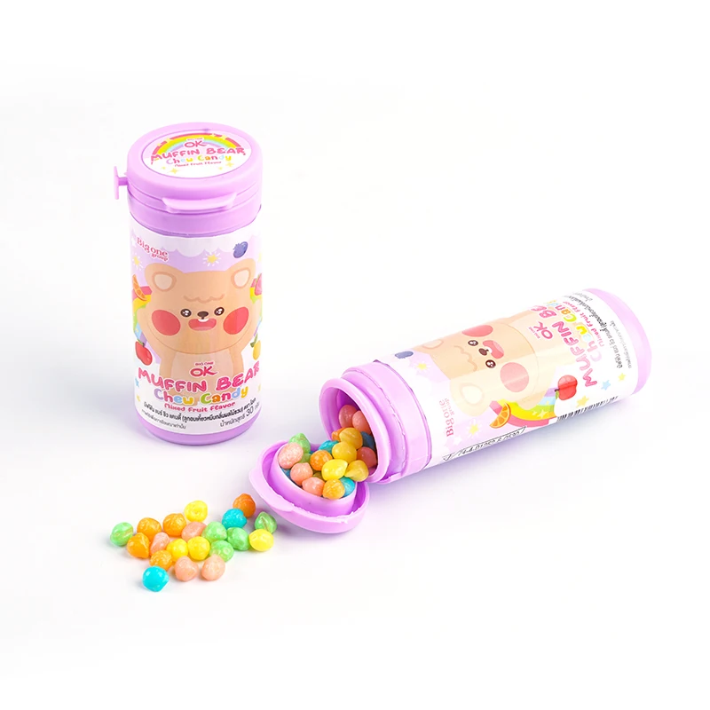 Wholesale candy factory mini chew candy fruit flavor OEM package bulk sweets surprise bonbon mini chewing caramelo