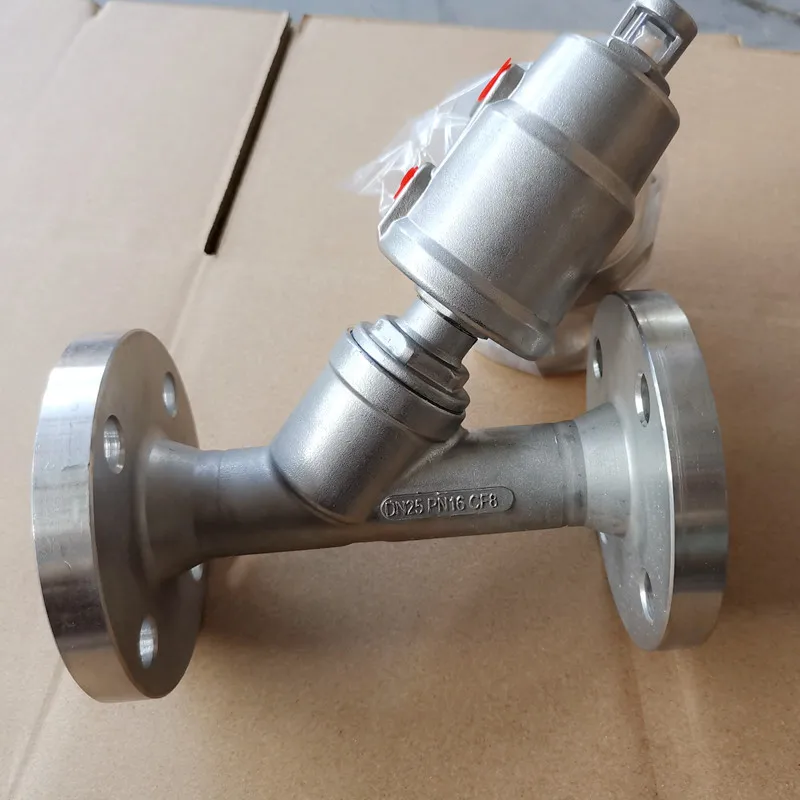 All Stainless Steel Flange Piston Pneumatic Angle Seat Valve Control Valve Oil Water Gas Filling Equipment Gate General