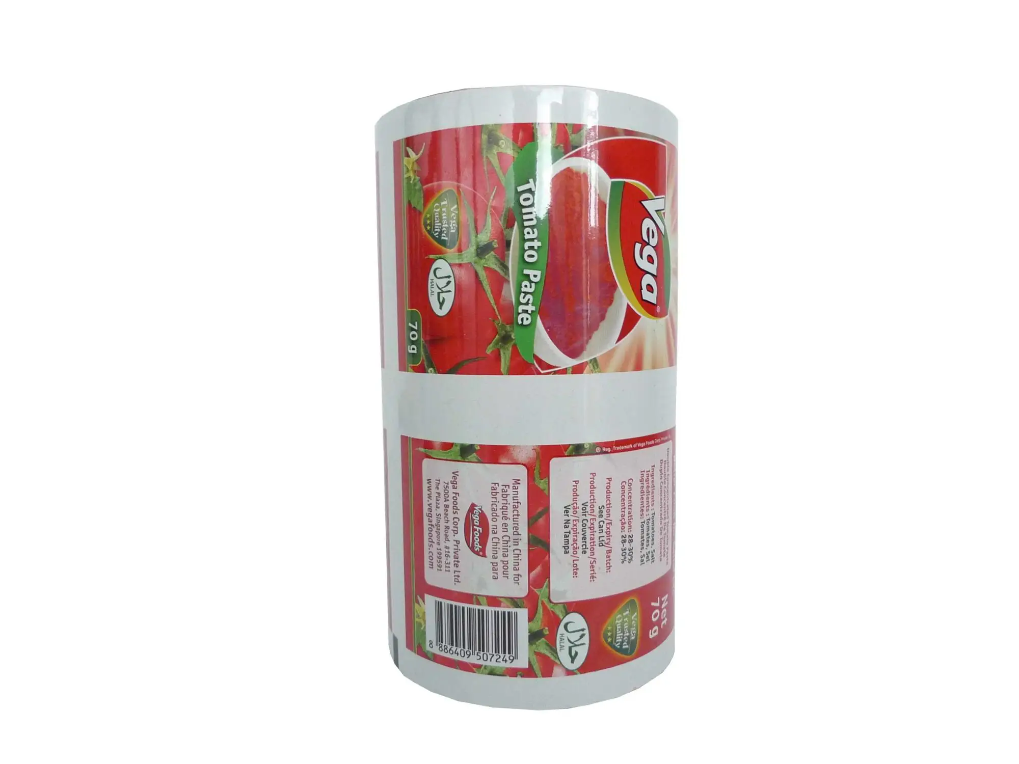 Ketchup tomates auto packaging film roll printed custom food grade sachets tomato souce plastic pet lamination package bag