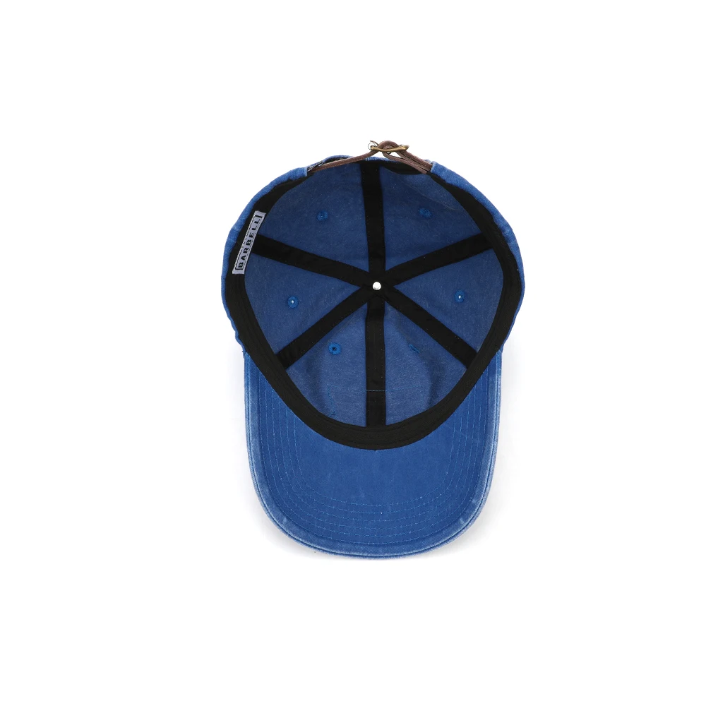 China Cheap Custom Retro Baseball Caps Sun Visor Wash Old Blue Sports Hats Embroidery Logo