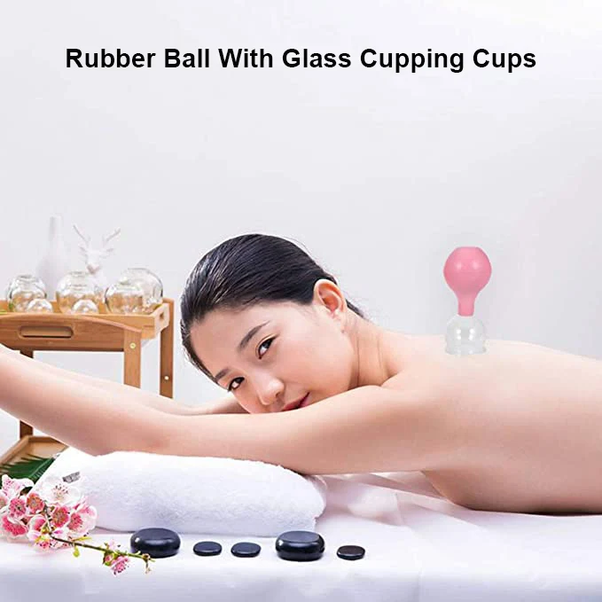 Hot Selling Face Glass Cupping Vacuum Cupping with Rubber Ball Hijab Jars AntiCellulite Suction Cups