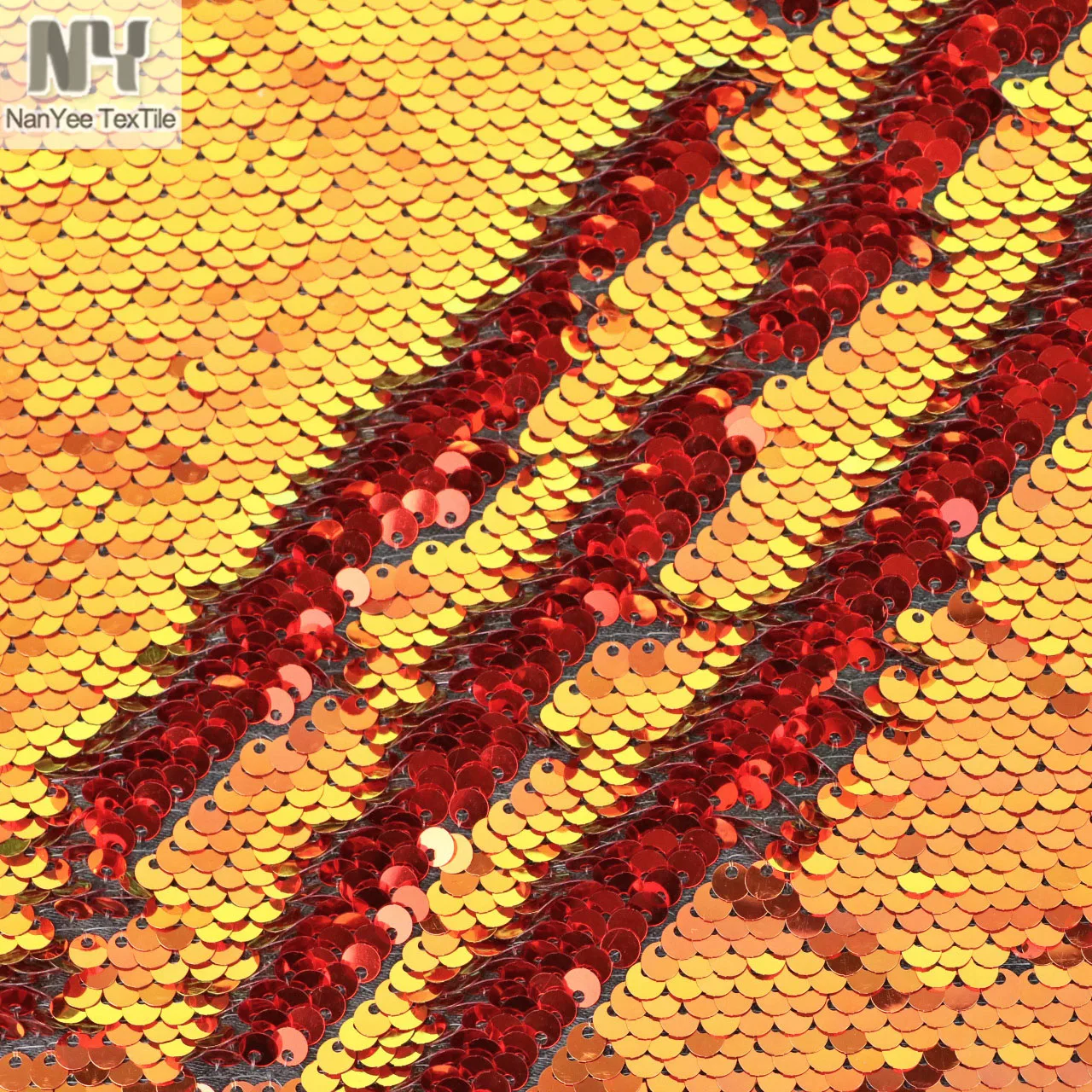 Nanyee Textile Super Shiny Fish Scale Ombre Iridescent Brown Sequin Fabric