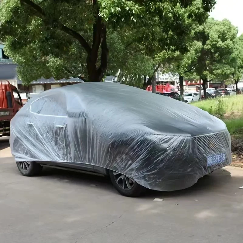 manufacturer custom transparent disposable convenient outdoor plastic folding car cover