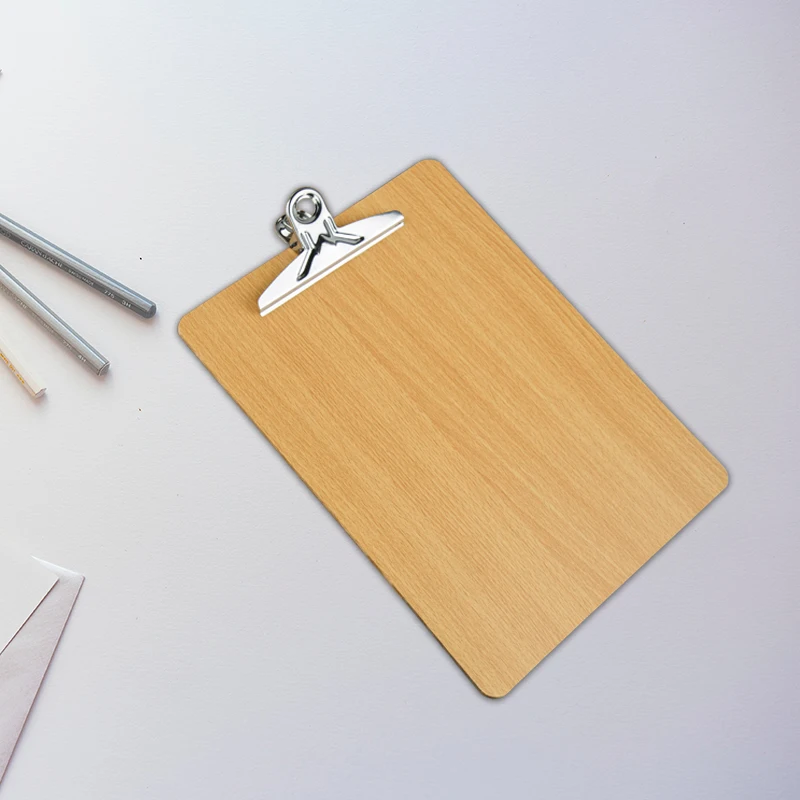 Handheld A4 9x12 Melamine Butterfly Design Whiteboard MDF Wooden Clipboards Paper Metal Aluminium Materials Stationery Board