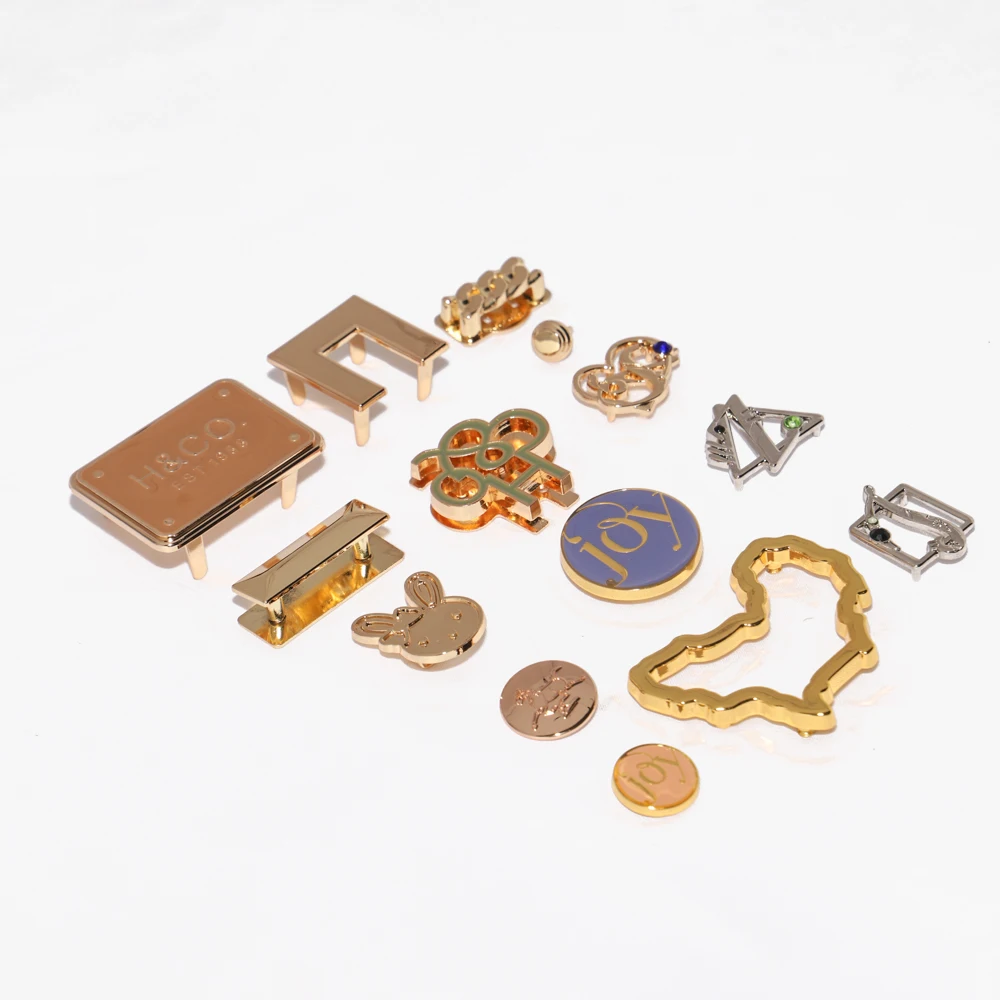 Customized Bag accessories Handbag Metal Logo Plate Brand Logo Metal Bag Pin Buckle Metal Logo bag accessories for handbag