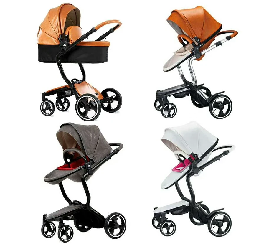 Stable And 360 Degree Rotating Wheel Foofoo Baby Stroller 2 in1 with high landscape