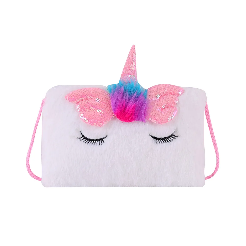 Lovely Unicorn Bag For Kids Plush Popular Mini Sling Shoulder Bags For Children Wholesale Purses And Handbags For Girls