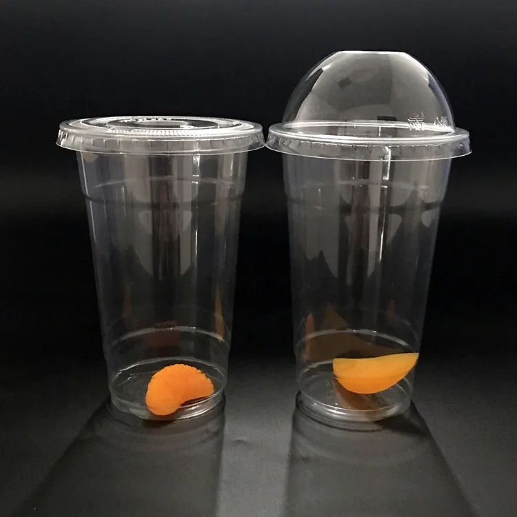 disposable 24oz RPET plastics cold beverage smoothie cups