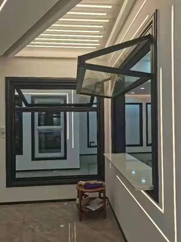 Customized Order Fold Windows And Down Hardware Aluminium Vertical Folding Window Push Up