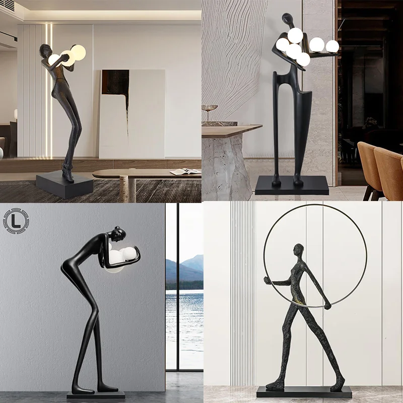 Hotel Living Room Nordic Corner Resin Sculpture Floor Light Modern Minimalist Designer Art Decoration Standing Led Floor Lamp