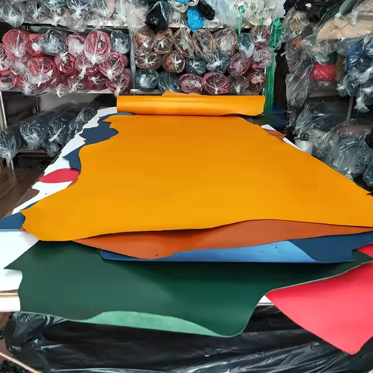 Fashion bags garment furniture material genuine cow grain leather leather in stock manufacturer