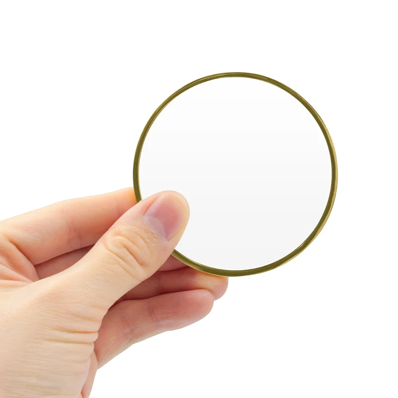 Personalized Double Side Metal Heart Pocket Mirror Round Mini Mirror For Girl Makeup Small Mirrors