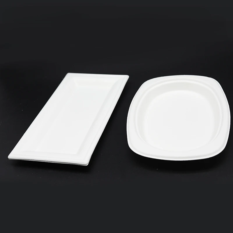 
Square Tableware Dinner Plates 100% Natural Eco-friendly Biodegradable Customized-size Sugarcane Bagasse Disposable 