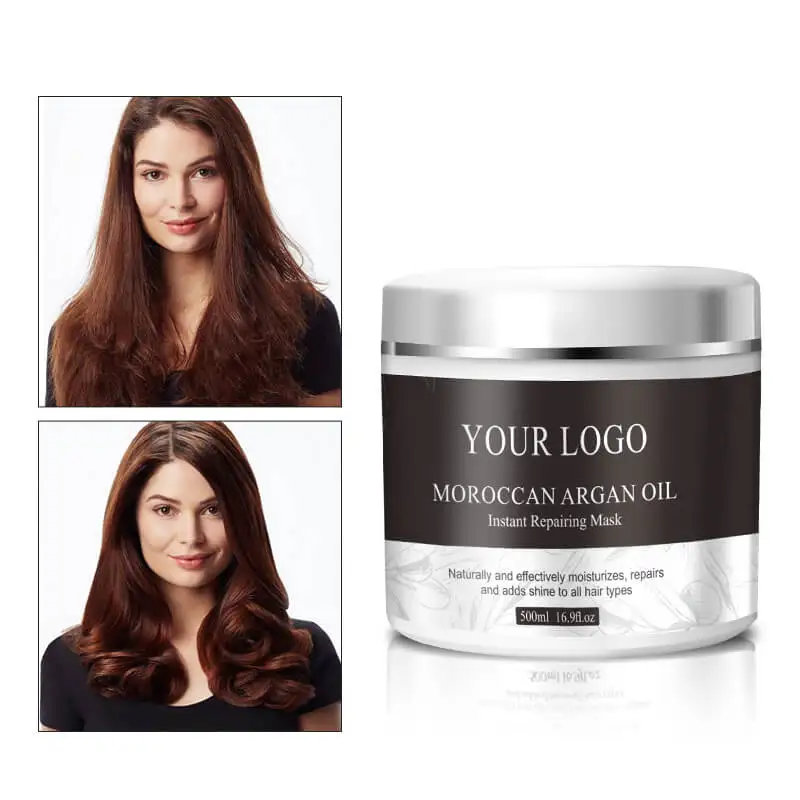 OEM продукты для ухода за волосами натуральные органические мгновенный Ремонт аргановое масло маска для волос для вьющихся волос