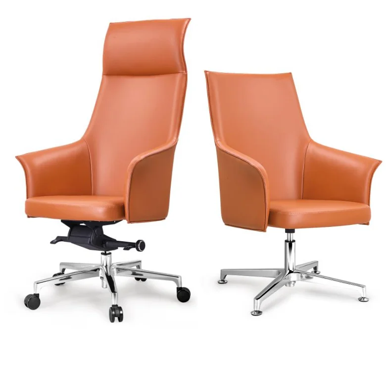 oem odm factory Sales European popular visitor room conference room pure leather ceo chair visitor swivel offical chair