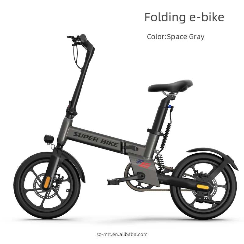Super Light Aluminum Frame 16inch Folding Electric Bike 350W 36V Brushless Motor  Disc Brake Foldable City Electric Bike