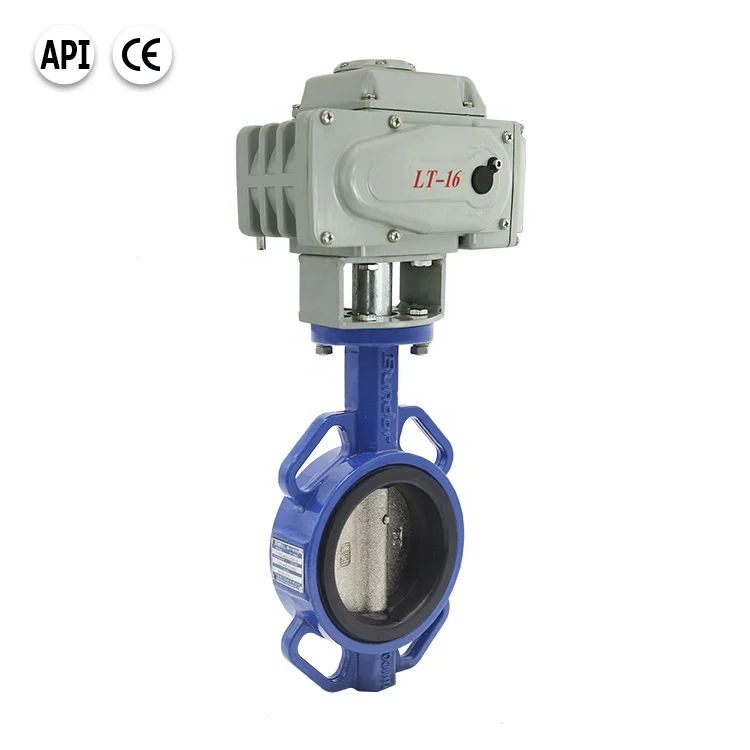 Bundor 2-10 Inch PN10/16 CF8M disc electric wafer butterfly valve