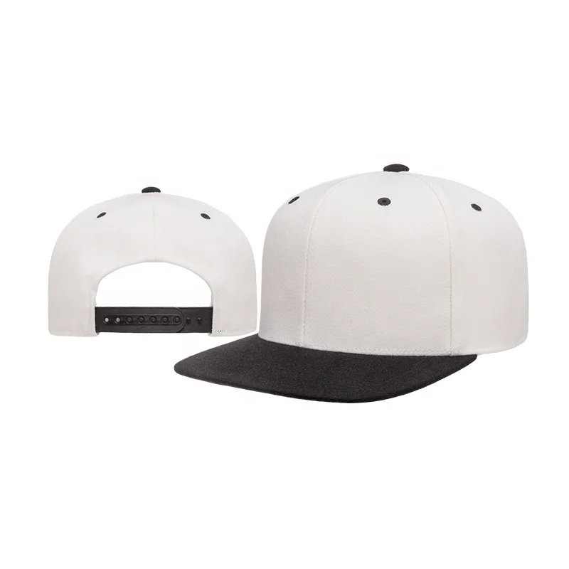 Wholesale Classic Men Plain Plastic Stretch Gorras Custom Wool Blank 6 Panel Flat Brim Flex 110 Style Fitted Snapback Cap Hats