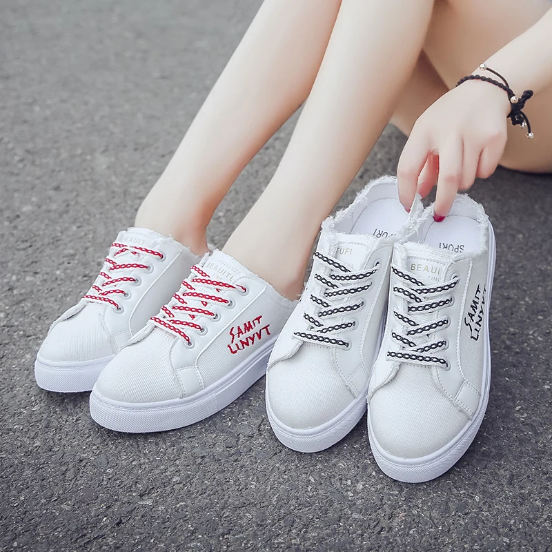 Cheap Price 2020 New Design Canvas Summer  Casual Woman Shoes New Arrivals Half Sneaker Keds