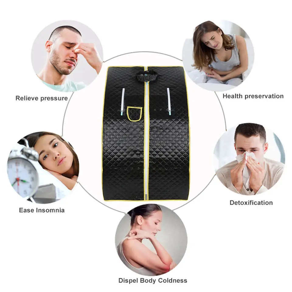 Single Person Weight Loss and Detox Slimming Heating Sauna Sweat Case with Arms Out Sauna box Steam Rooms with Chair