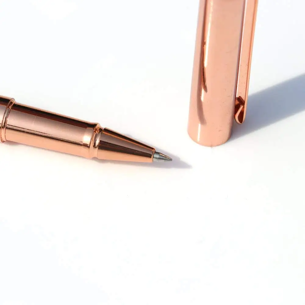 Ladies fancy items rose gold boligrafo custom brand crystal gel pen