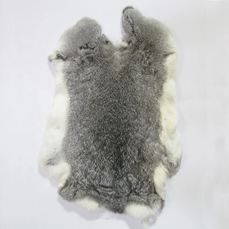 Factory Price Chinese Fur Normal Size Natural Grey Chinchilla Color Fur Pelt Soft Full Real Rabbit Fur Skins