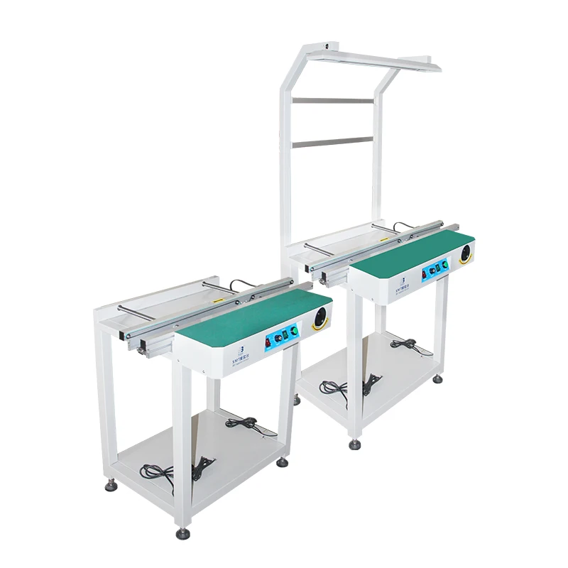Manufacturer SMT SMD PCB double rail conveyor SMT pcb inspection conveyor with light for Pcb LED Assemble Lines