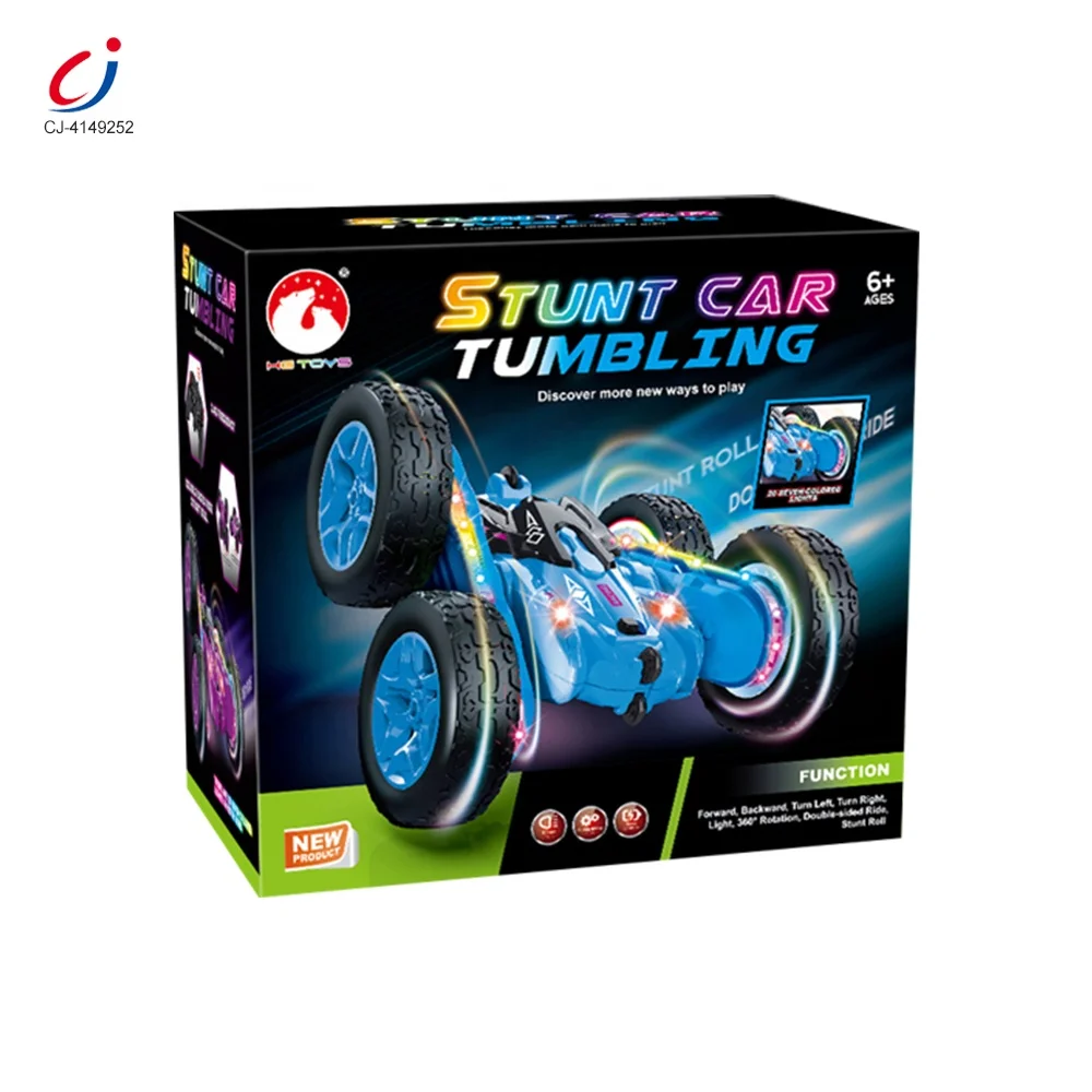 Chengji juguetes 2.4ghz 6CH radio control acrobatics stunt car double sided 360 rotation boy remote controlled super stunt car