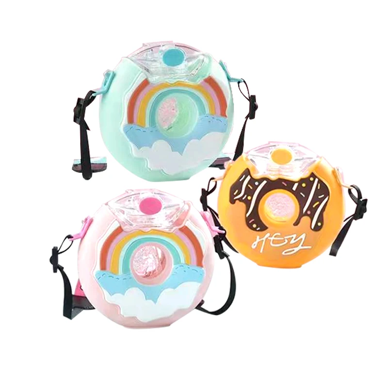 School Gift Students Creative Promotional Kids 380 ml Children Drinking Water Donut Bottle