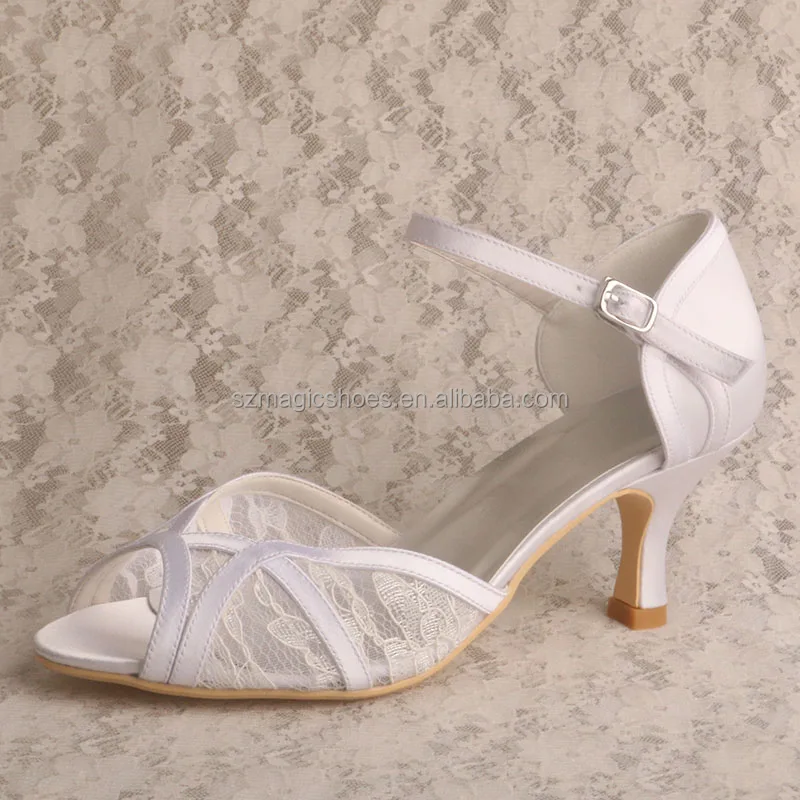 Lace Med Heel Wedding Pumps