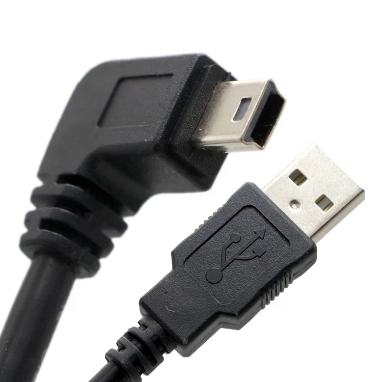  90 градусов правый угол USB папа к Мини кабель для PS3 контроллер